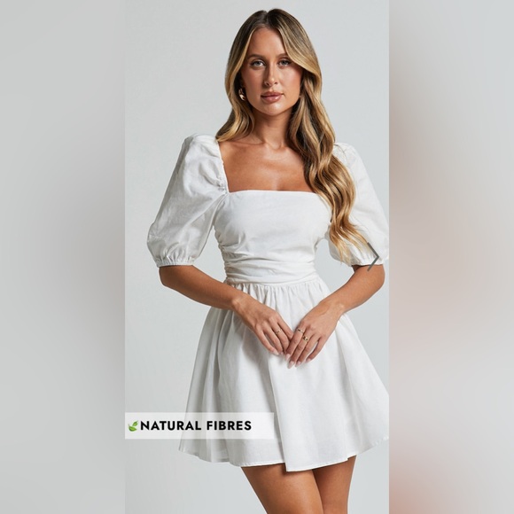 NWT - Showpo. Claudine Mini Dress in White - Size 10 - Picture 1 of 7